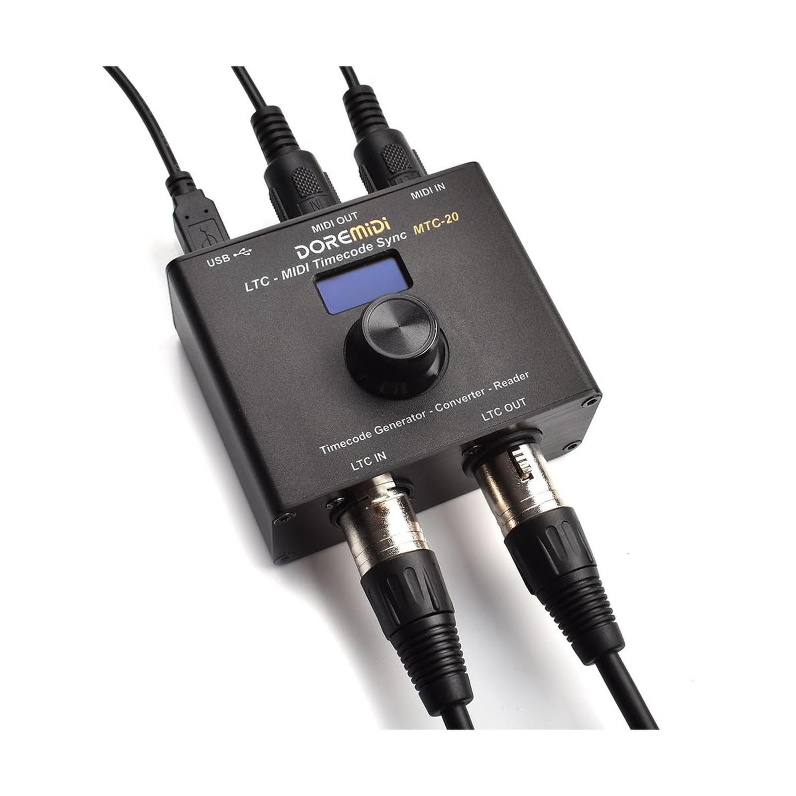 LTC-MIDI Timecode Sync (MTC-20) device to synchronize MIDI timecode and SMPTE...