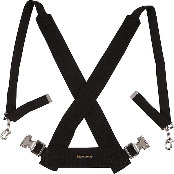 LF350B Standard Bass Drum Sling – Black Marching Drum Shoulder Harness Strap
