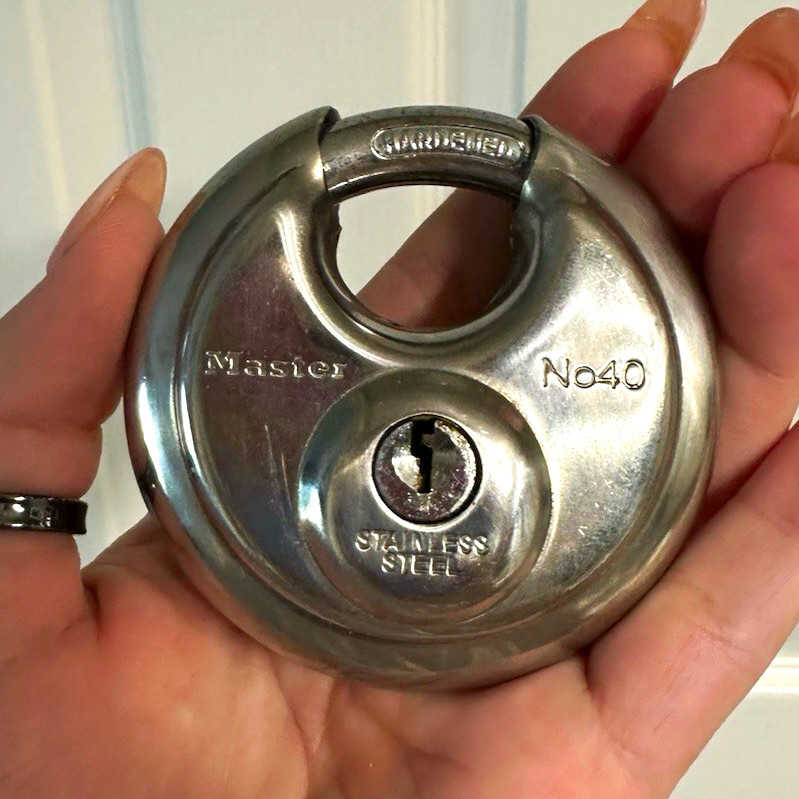 Master Lock No. 40 Stainless Steel Hidden/Shrouded Shackle Padlock, With Key