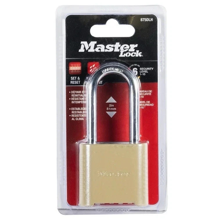 MasterLock 875DLH Set Your Own Combination Padlock 2" Shackle Combi Pad Lock