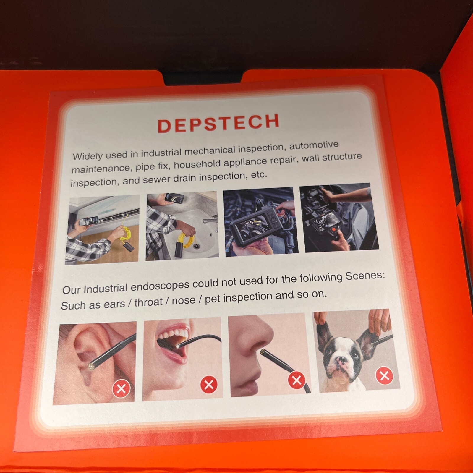 Depstech Wireless Endoscope Waterproof Inspection Snake Camera New Open Box