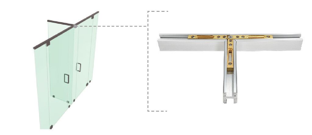 CRL BHC373T Brass Adjustable 'T' Bracket for the Deluxe Header Kit