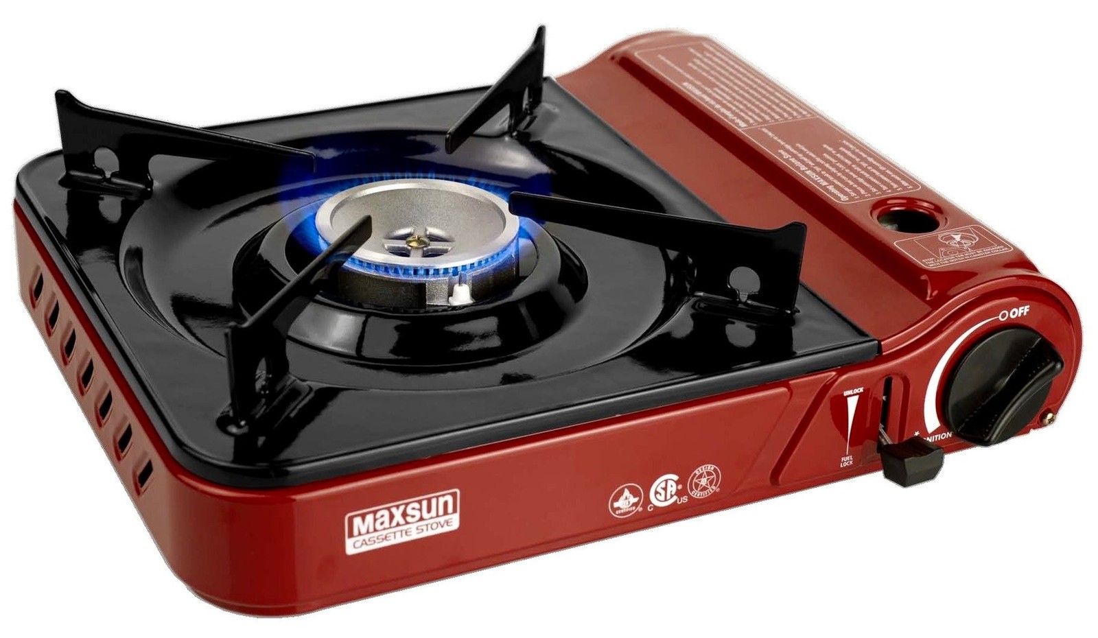 Maxsun Portable Gas Stove MS3800 (Red), 9,560BTU High Power, Camp Stove, Outd...
