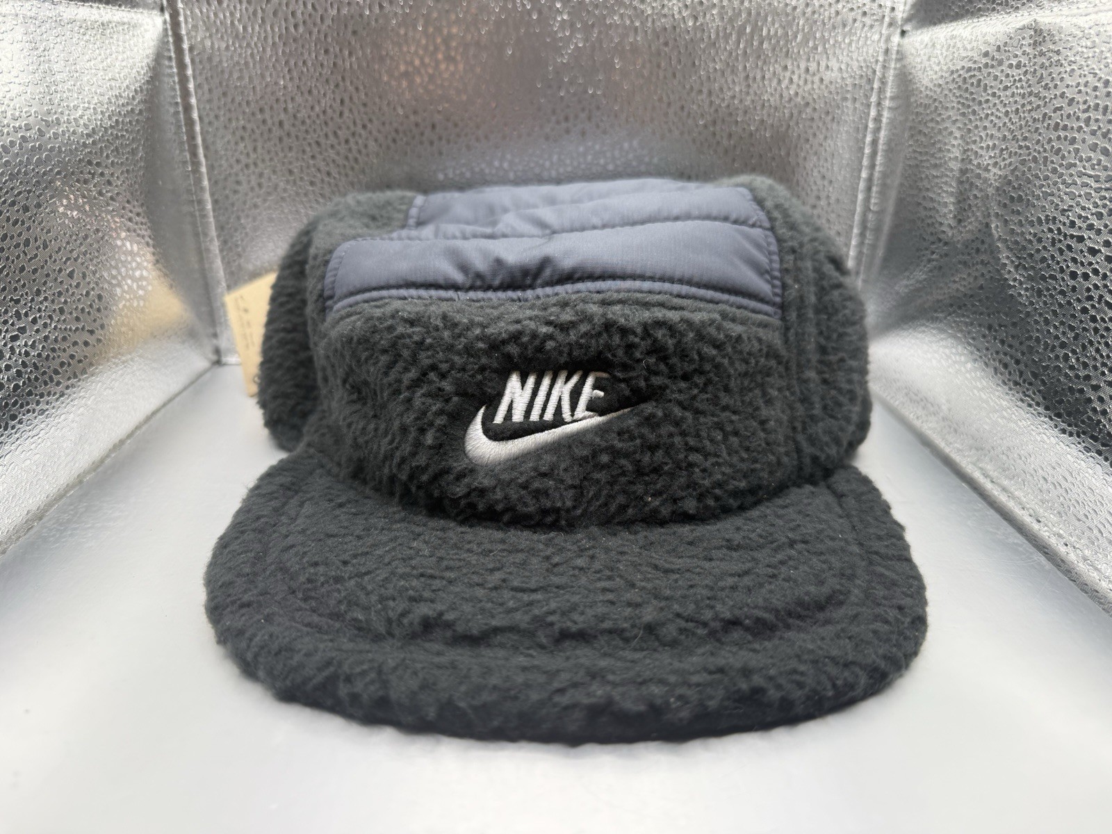 Nike Fly Cap Unstructured 5 Panel Sherpa Flat Hat Black Unisex L/XL FJ8627-010