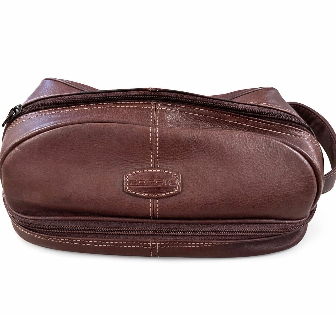 Vintage Fossil Leather Dopp Kit