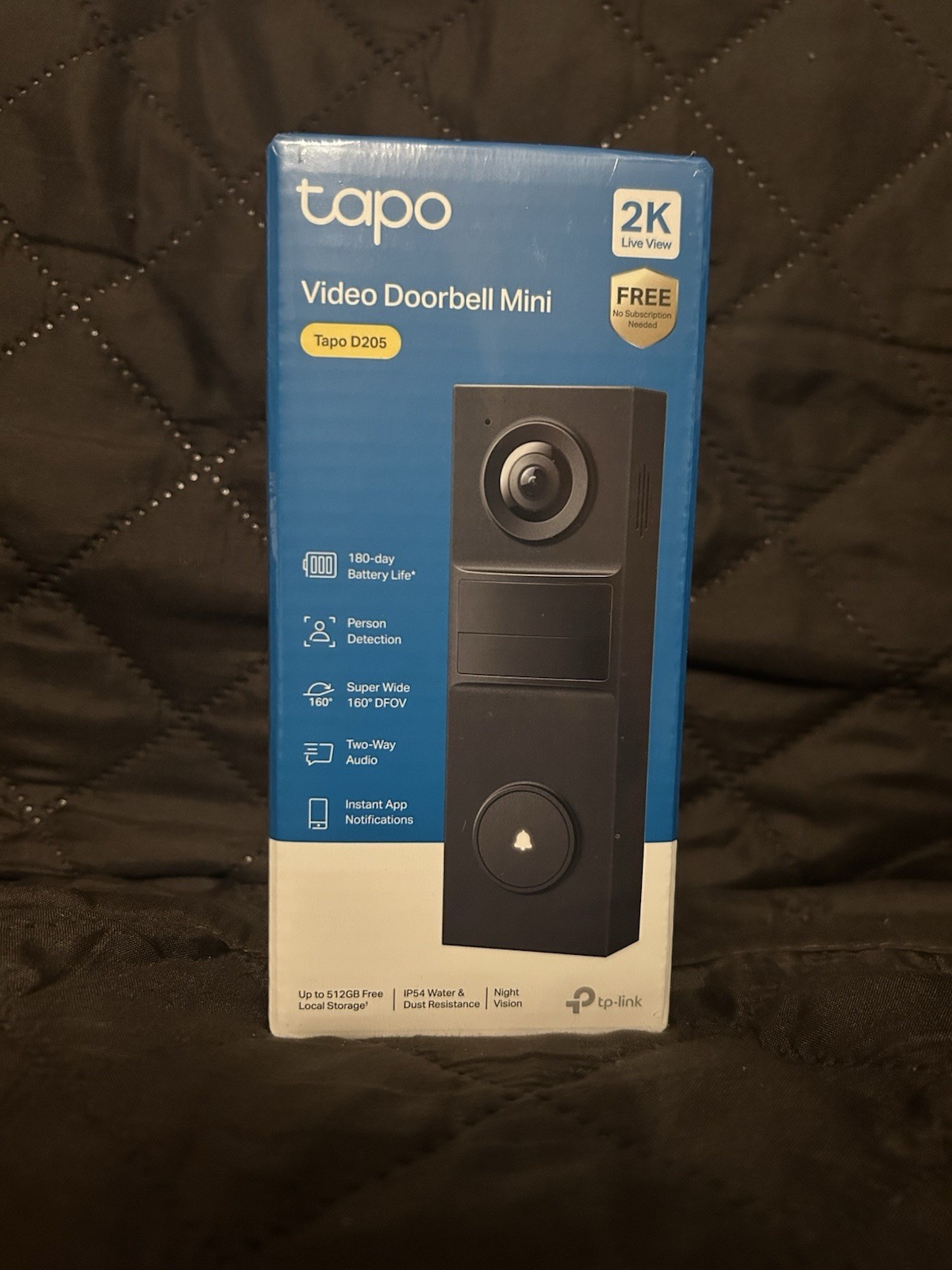 Tapo D205 2K Wi-Fi Video Doorbell, 160° Wide Angle, Night Vision, Smart Home