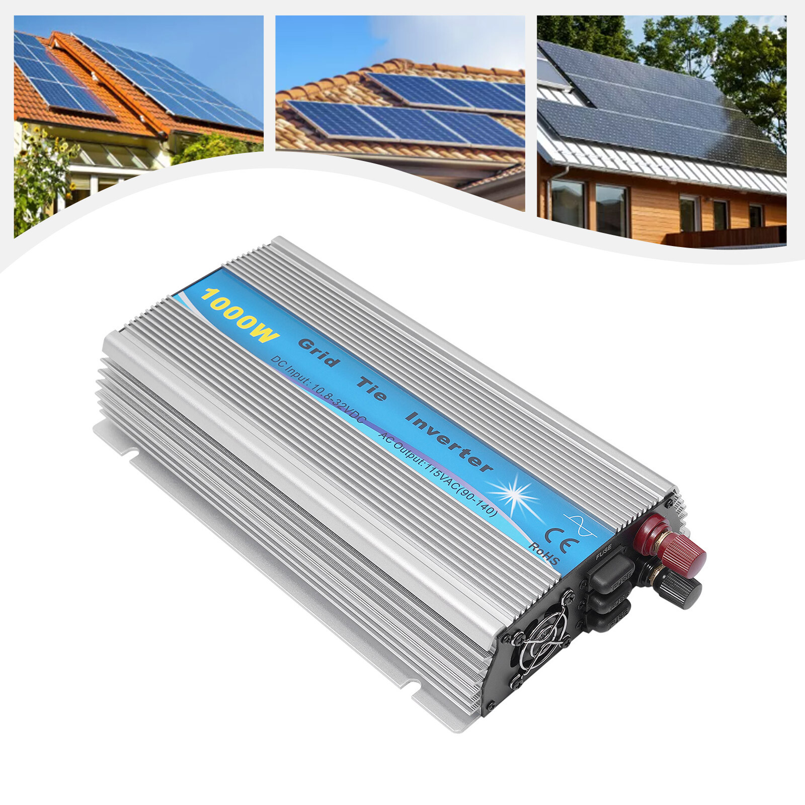 1000W Solar Micro Inverter Grid Tie Solar Panel Inverter MPPT Pure Sine Wave NEW