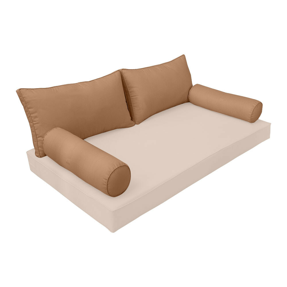 |SLIPCOVER ONLY| S2 Outdoor Bolster Backrest Pillow Covers Same Piped Full AD104