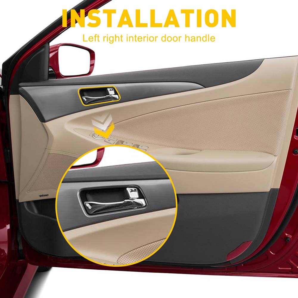 Front/Rear Left Right Inside Door Handle For Hyundai Sonata 2011-2015 Chrome EOA