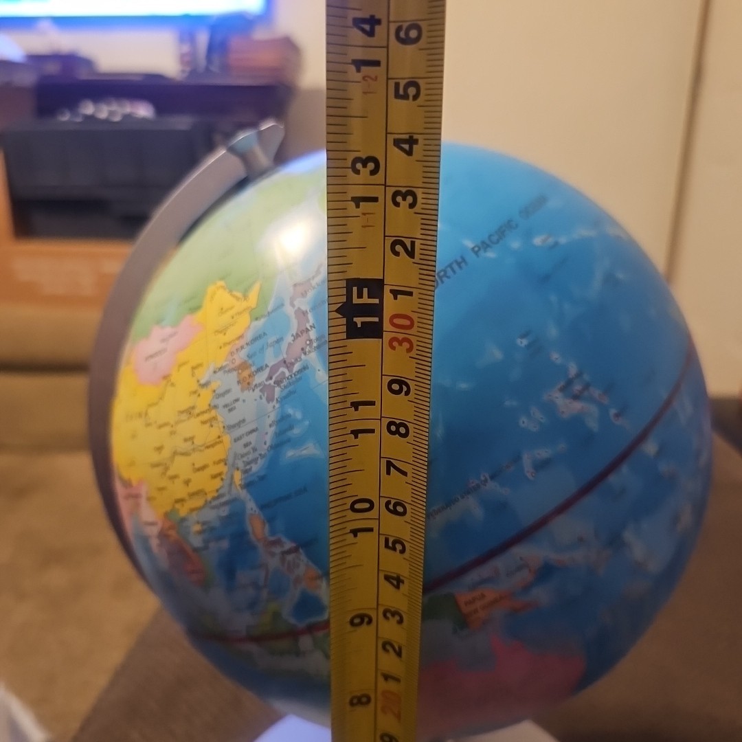 Light-up World Globe Table Lamp Nightlight 13"Diameter - Works