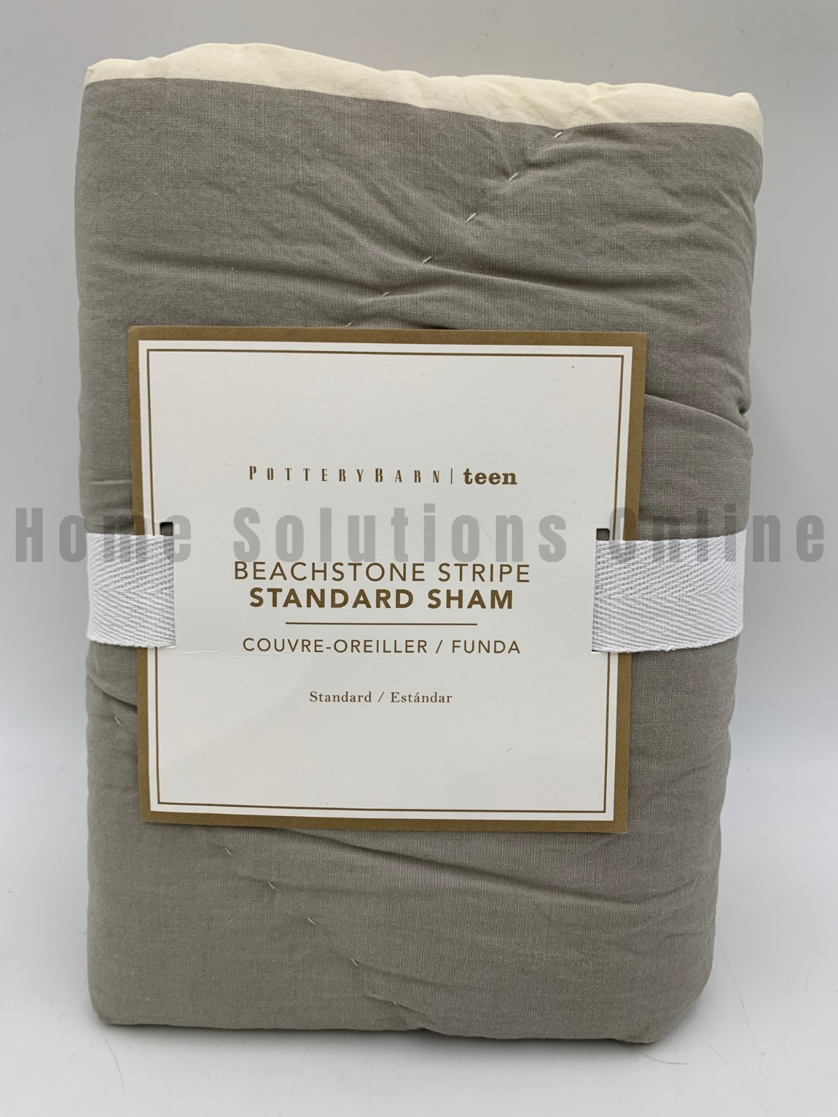 Pottery Barn Teen Beachstone Stripe Sham Grey Multi Standard #9927R