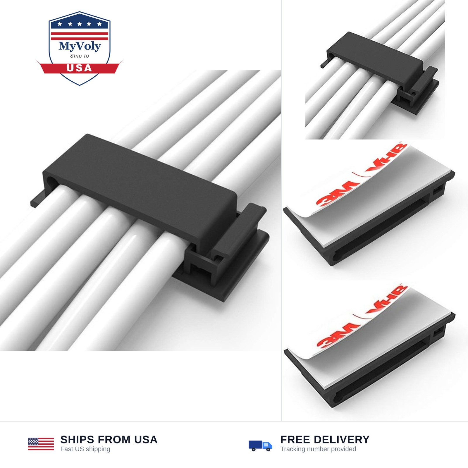 Cable Clips with Strong Self-Adhesive, XIAOXI Multipurpose Wire Clamps for Ca...