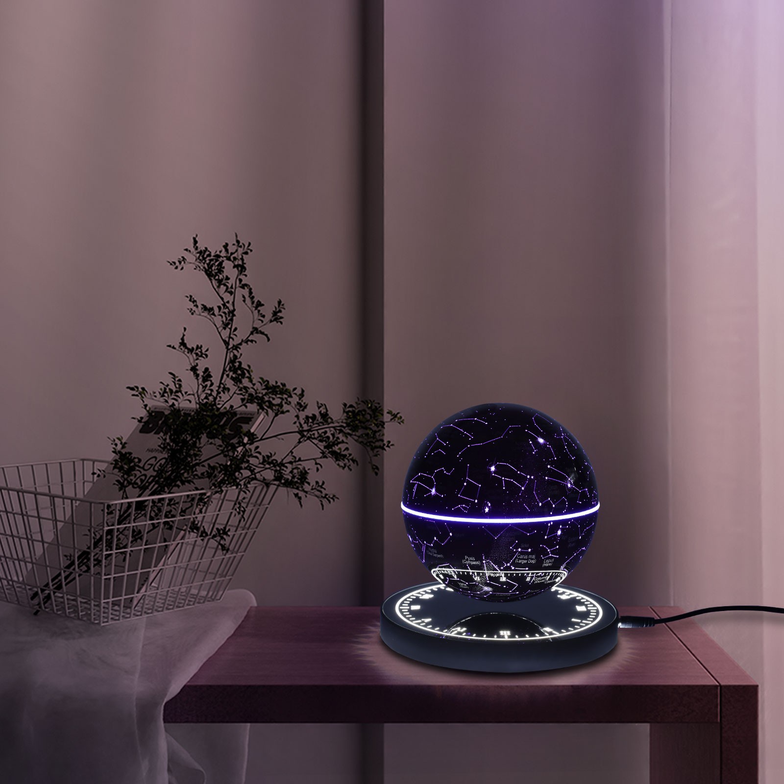 6in Magnetic Levitating Globe with LED Floating Globe Auto-Rotating Globe