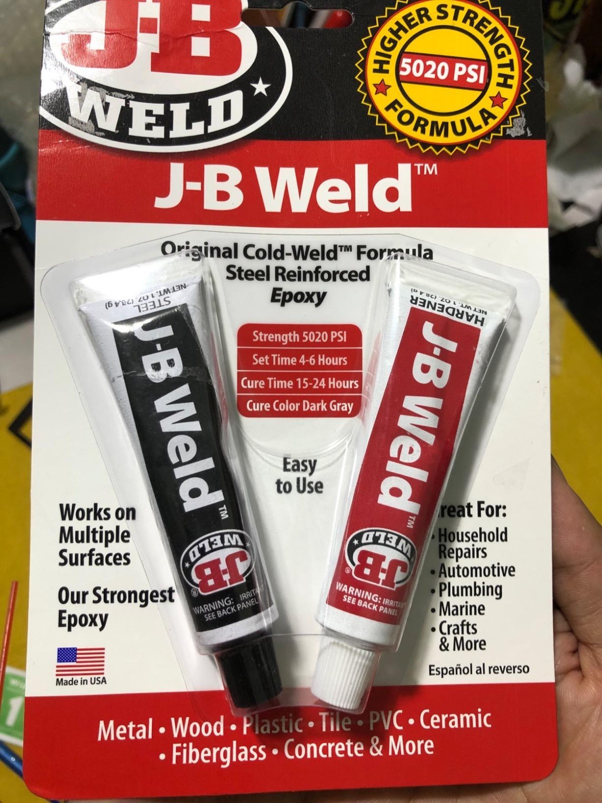 Reinforced Epoxy Glue 2Oz Strong Metal Steel Aluminum Cold Weld Adhesive NEW