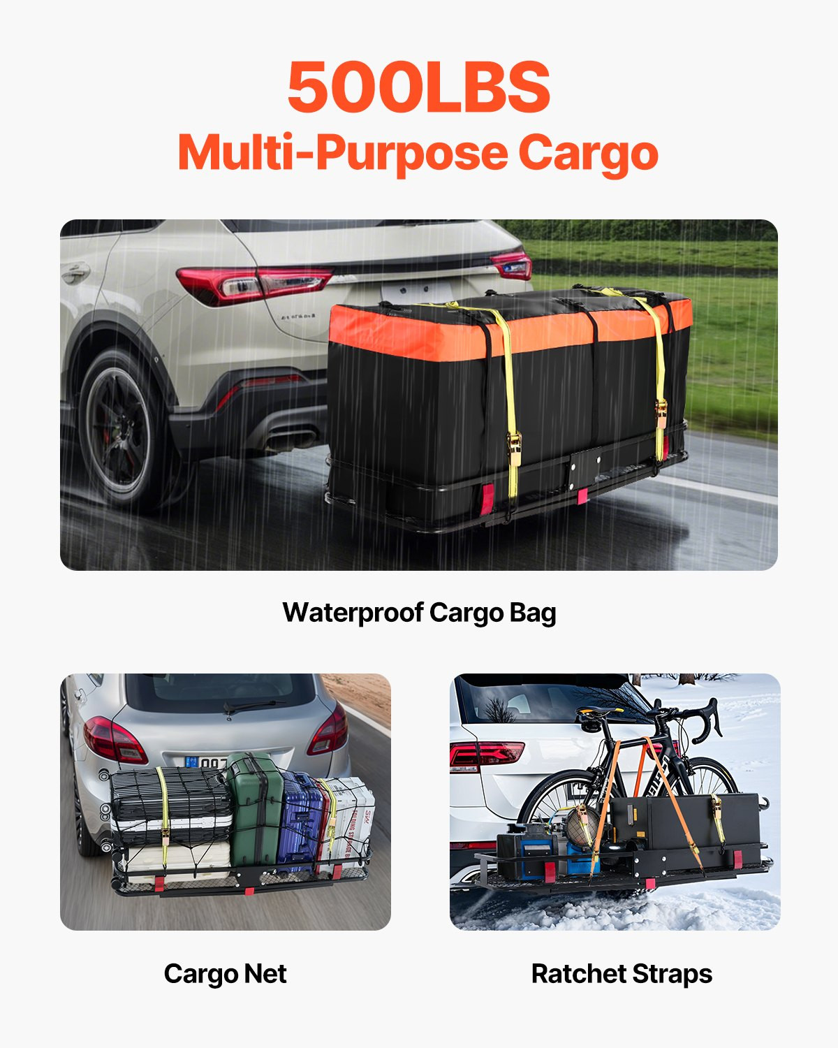 60" x 20" x 6", Hitch Cargo Carrier, Fit for SUVs