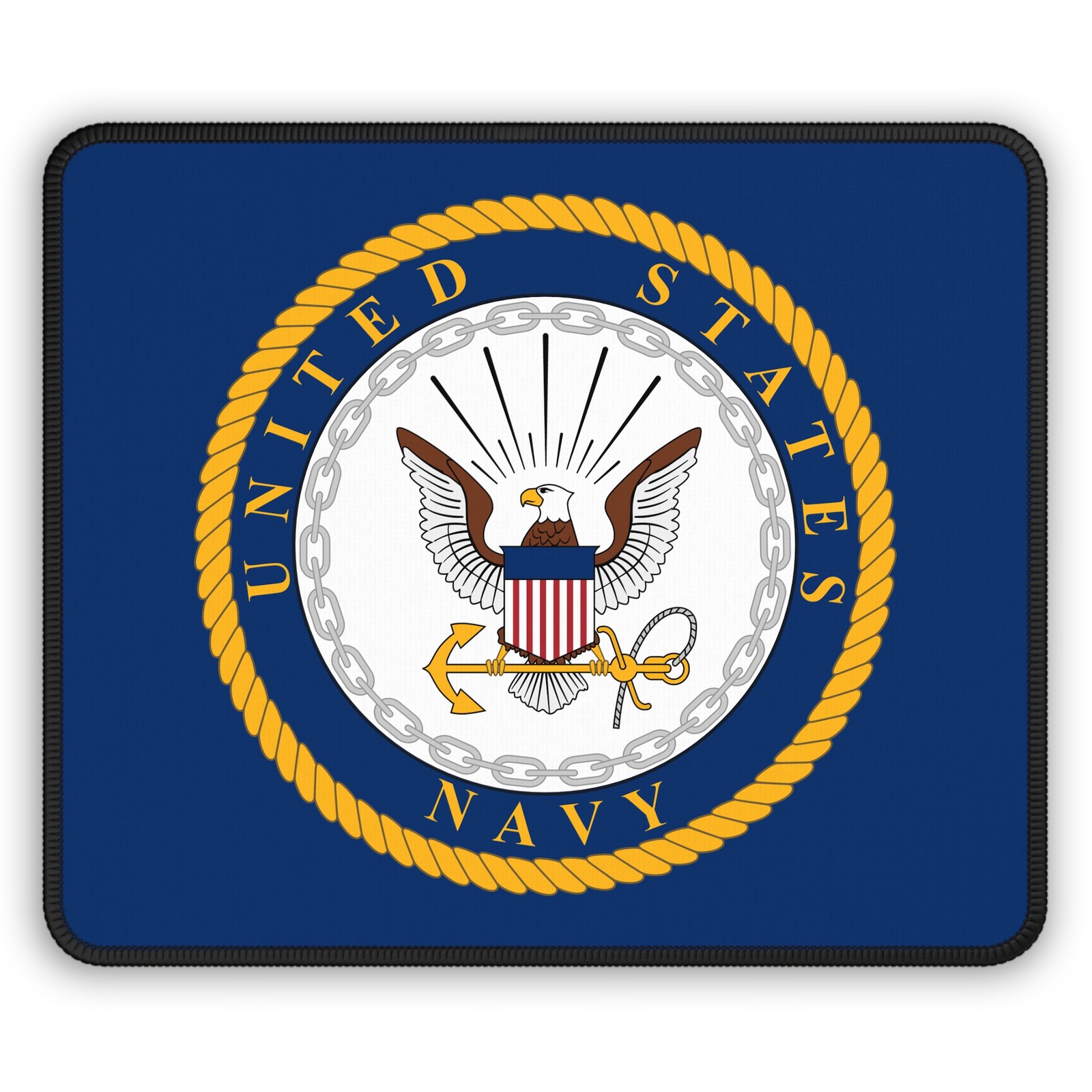 US Navy - Patriotic Military or Veteran Mouse Pad 9x7" - Stitched Edge Design