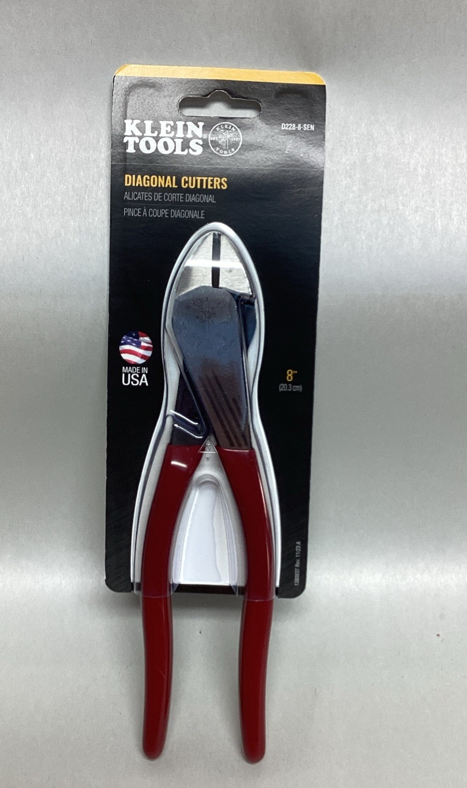 Klein Tools D228-8-SEN Diagonal Cutting Pliers, High-Leverage, 8-Inch