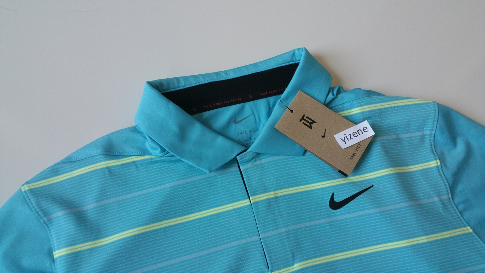New Nike Dri-FIT Tiger Woods TW Striped Golf Polo Shirt, DR5318-416, L~XL