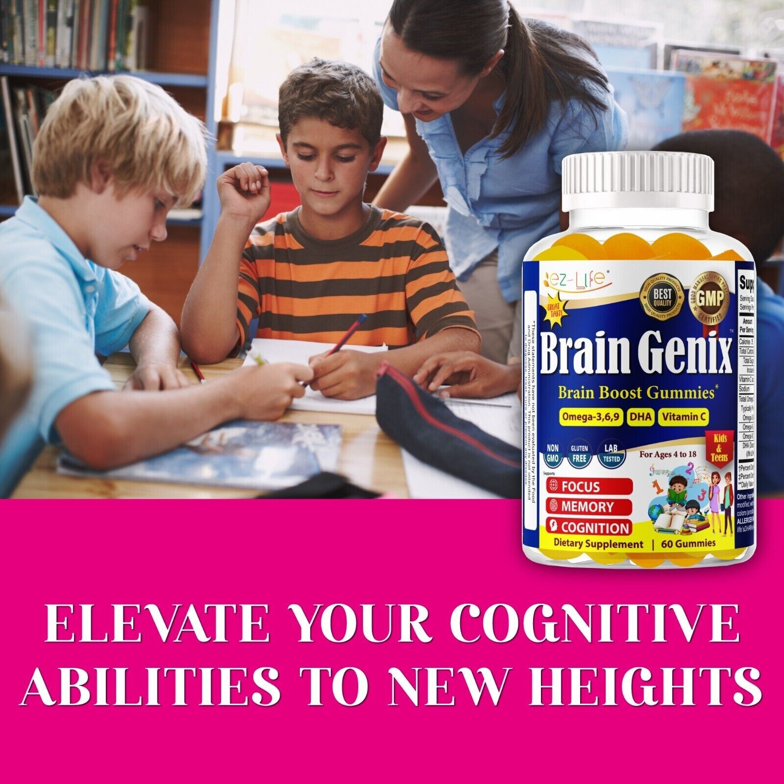 Kids Brain Focus Memory Booster + Brain Health Supplement + Omega 369 -03/12/25