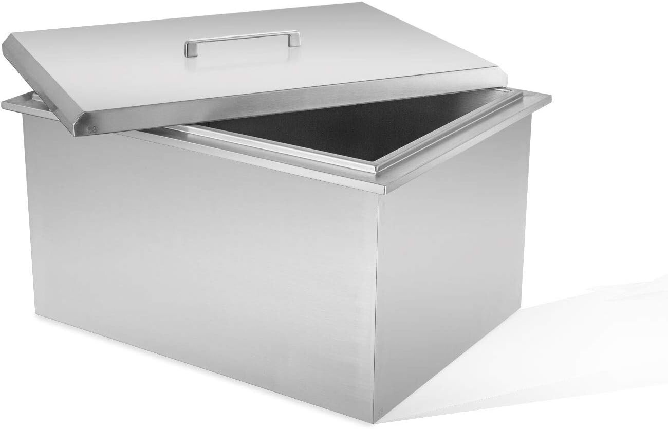 Drop-In Ice Chest 17"Wx23"Dx13.5"H 304 Stainless Steel Drop-In Ice Bin Cooler