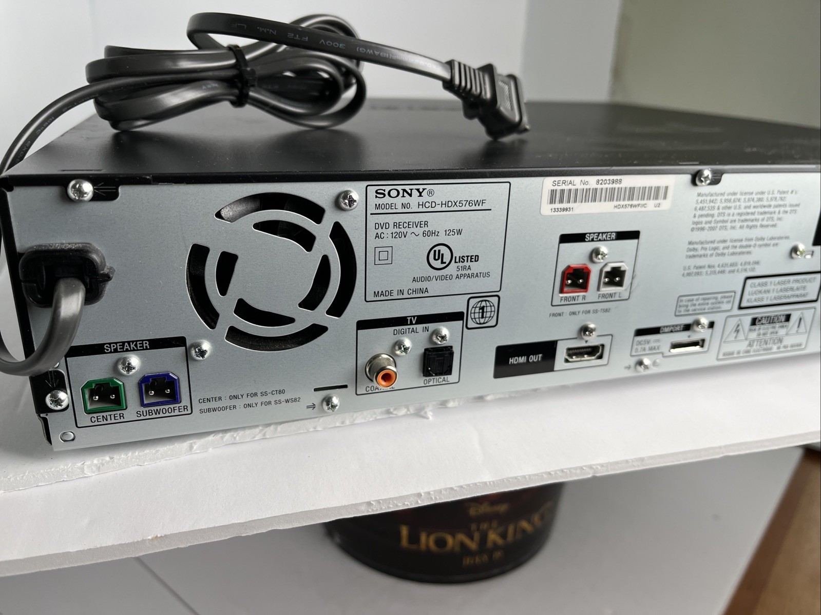 SONY DAV-HDX576WF 5-Disc Home Theatre Receiver & Remote - Powers On “protector”