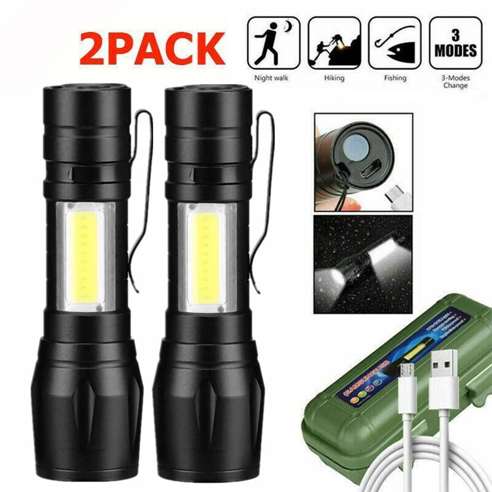 Tactical Flashlight Most Powerful 99000000LM LED Military Torch USB Rechargeable
