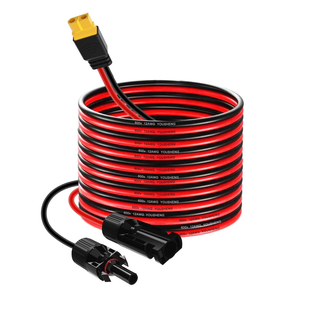 ZHOFONET 16.4FT Solar to XT60 Charge Extension Cable,12AWG Solar Connector to XT