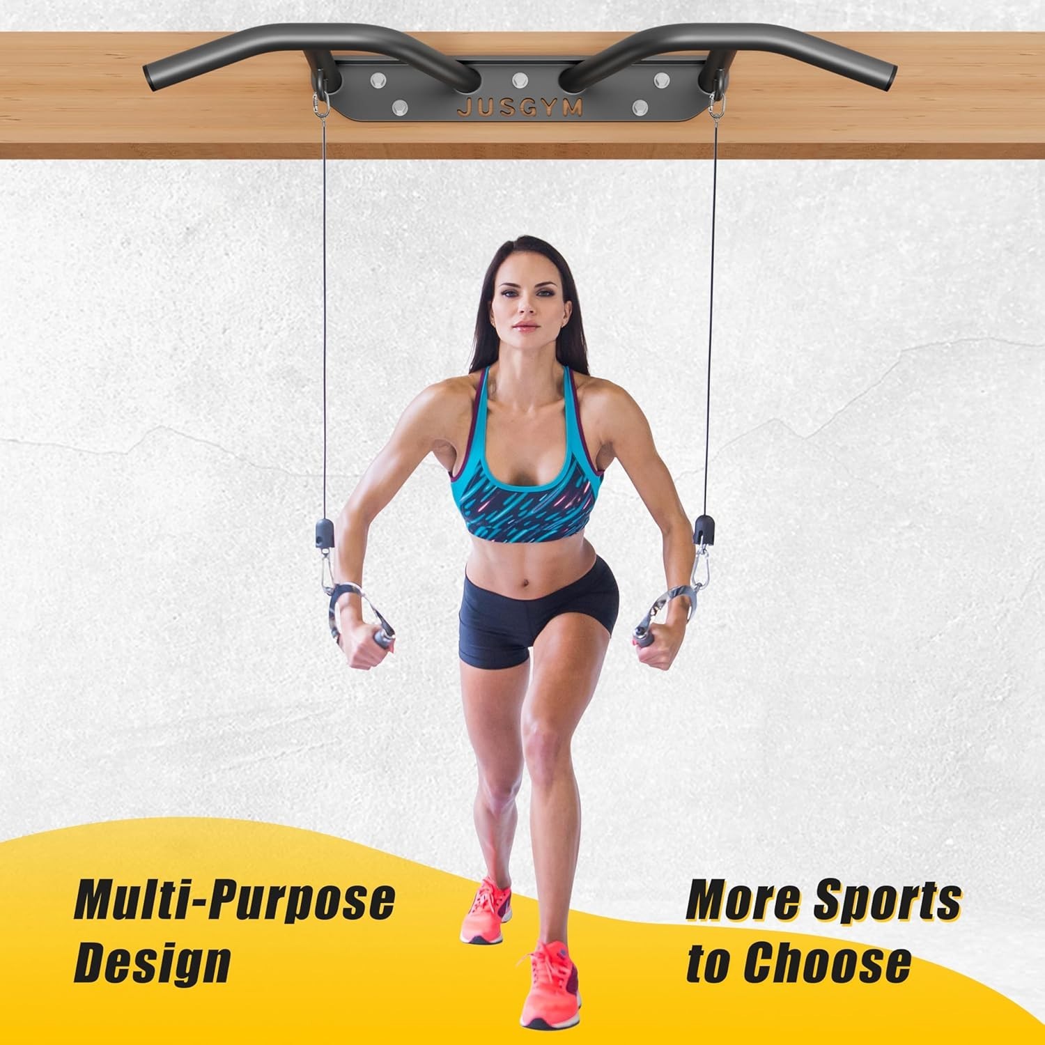 Ceiling Mounted Pull up Bar - Heavy Duty, Highly Adjustable, Multifunctional