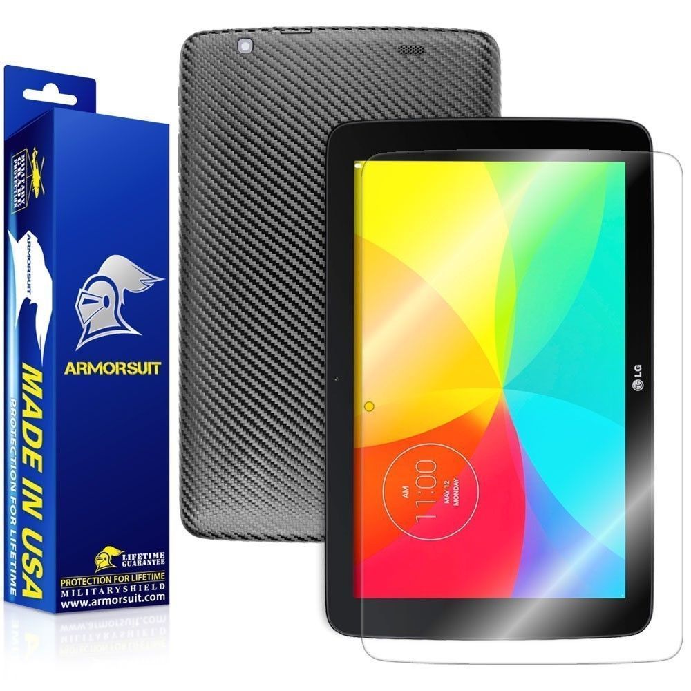 ArmorSuit LG G Pad 10.1Shield Screen Protector + Black Carbon Fiber Skin USA