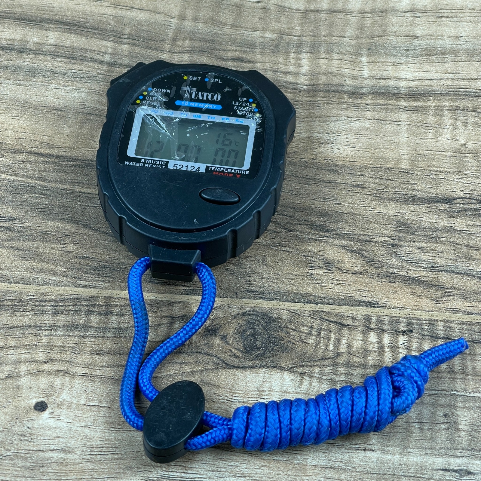 Tatco TCO-52124 Black Portable Waterproof Precision Stopwatch For Parts Untested