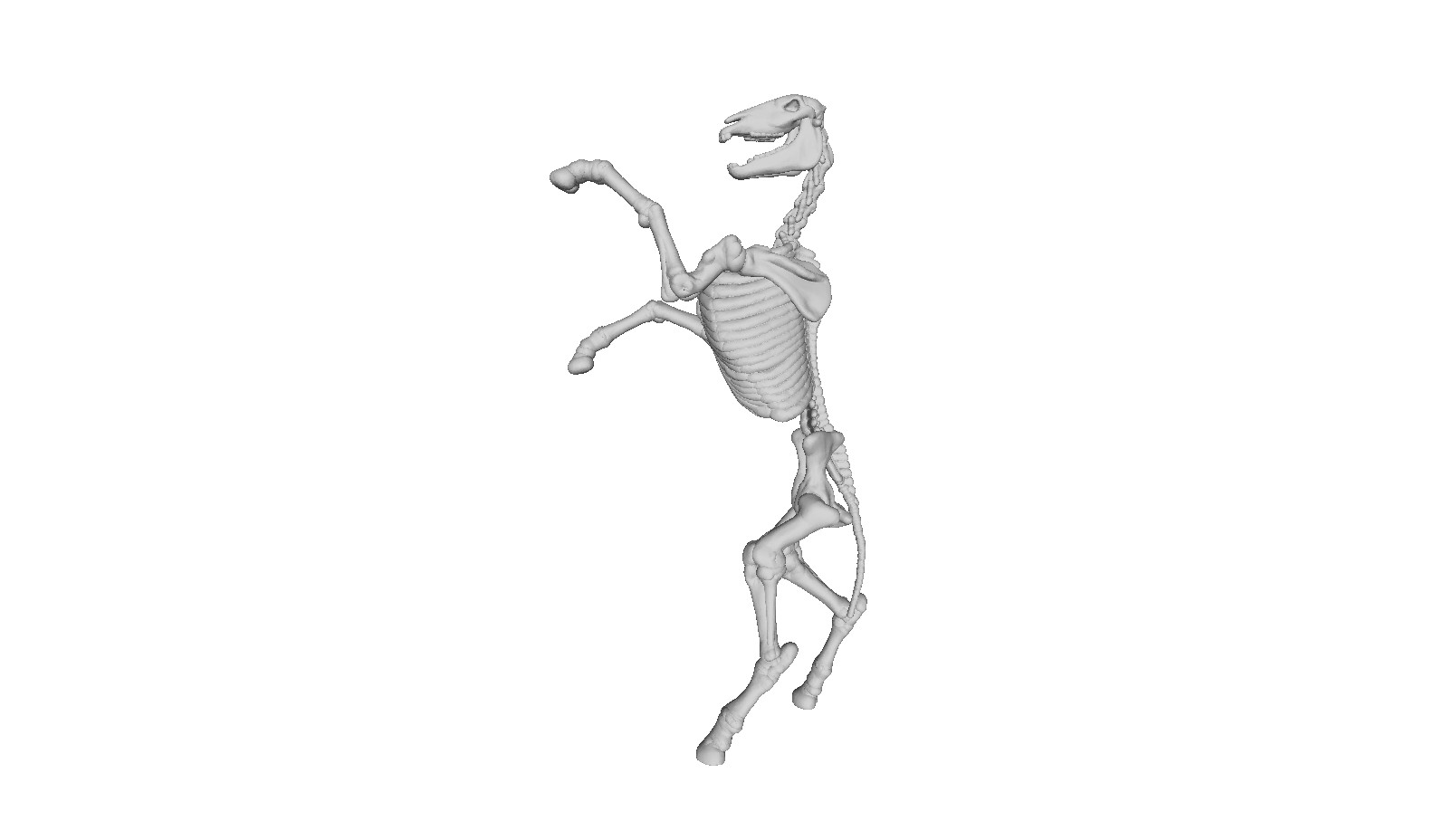 Printle Animal Horse Skeleton--Rearing Up Pose Figure for Dioramas Train Sets