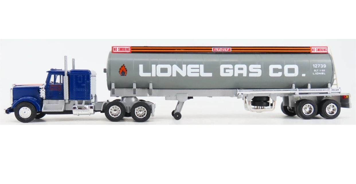 LIONEL GAS CO. DIE CAST TRACTOR SEMI TRUCK W/ TANKER TRAILER 6-12739! O GAUGE