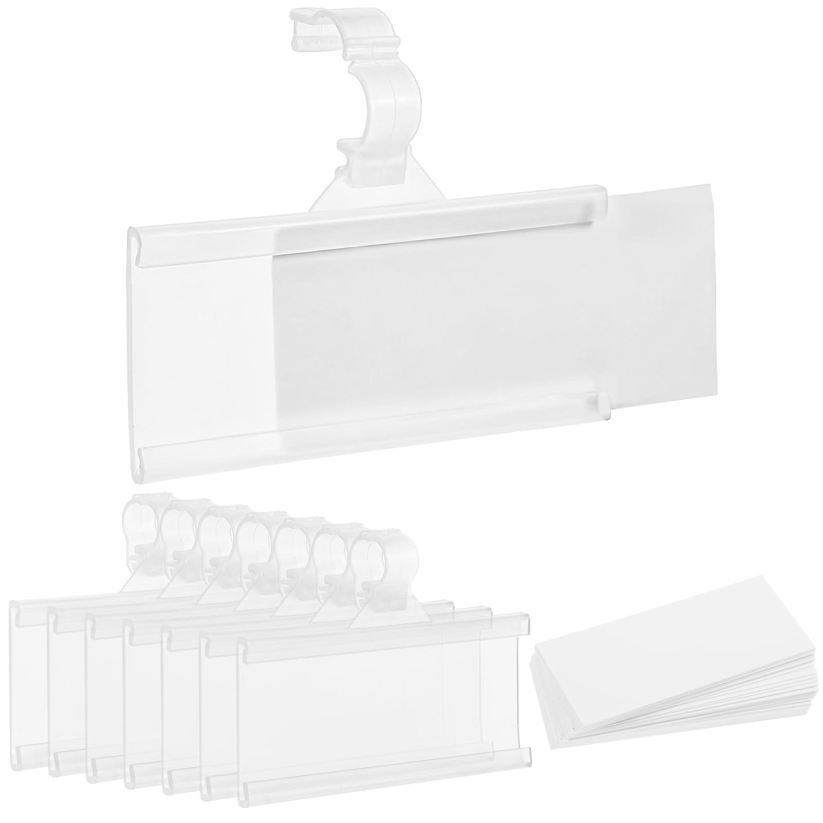 100 PCS 3x11/4 Inch Reusable Plastic Wire Shelf Label Holder Price Display