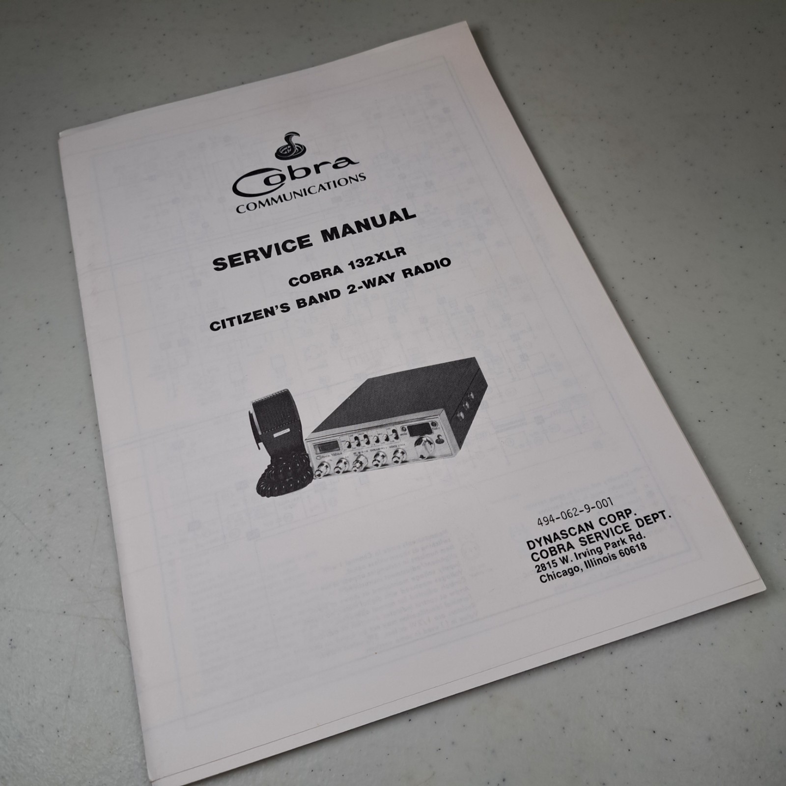 Cobra Communications Service Manual Citizen's Band 2-Way Radio 132XLR