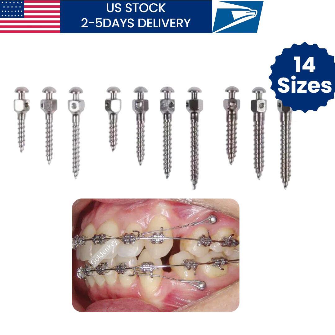 10PC Dental Orthodontic Screws Mini Implants Micro Screws Titanium TAD US STOCK