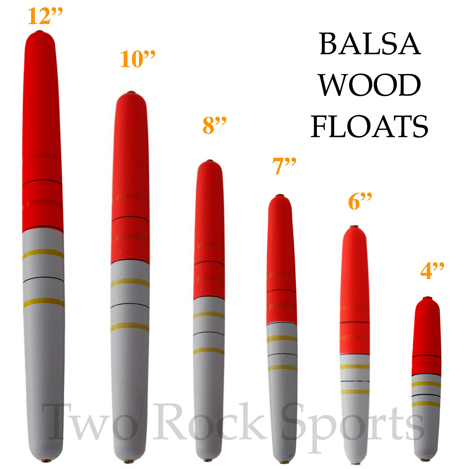 RED & WHITE Balsa Wood TUBE Casting Float Fishing Bobber FIXED / SLIP float
