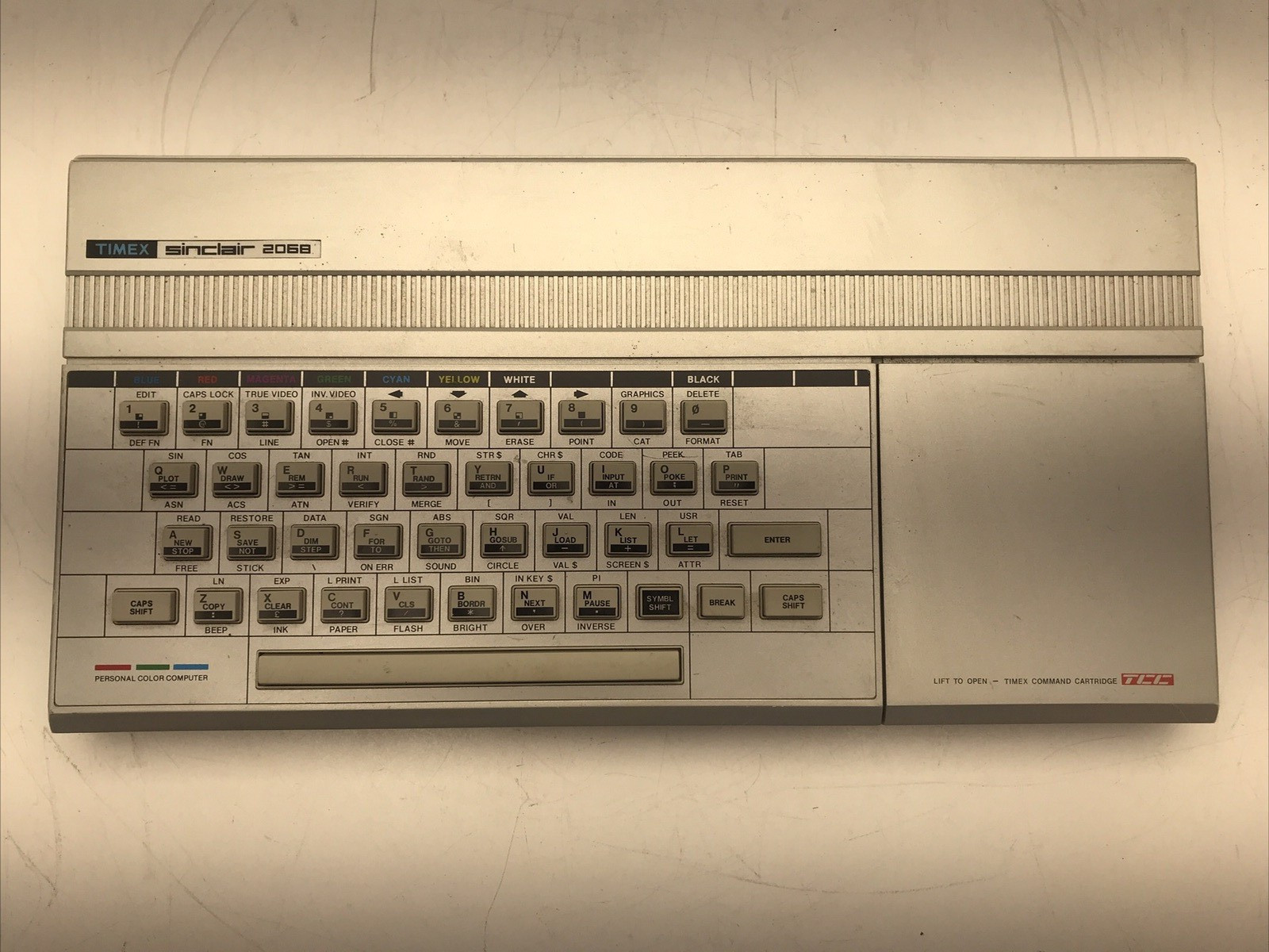 Timex Sinclair 2068 Personal Color Computer w/ Adapter, Joystick, & Programs
