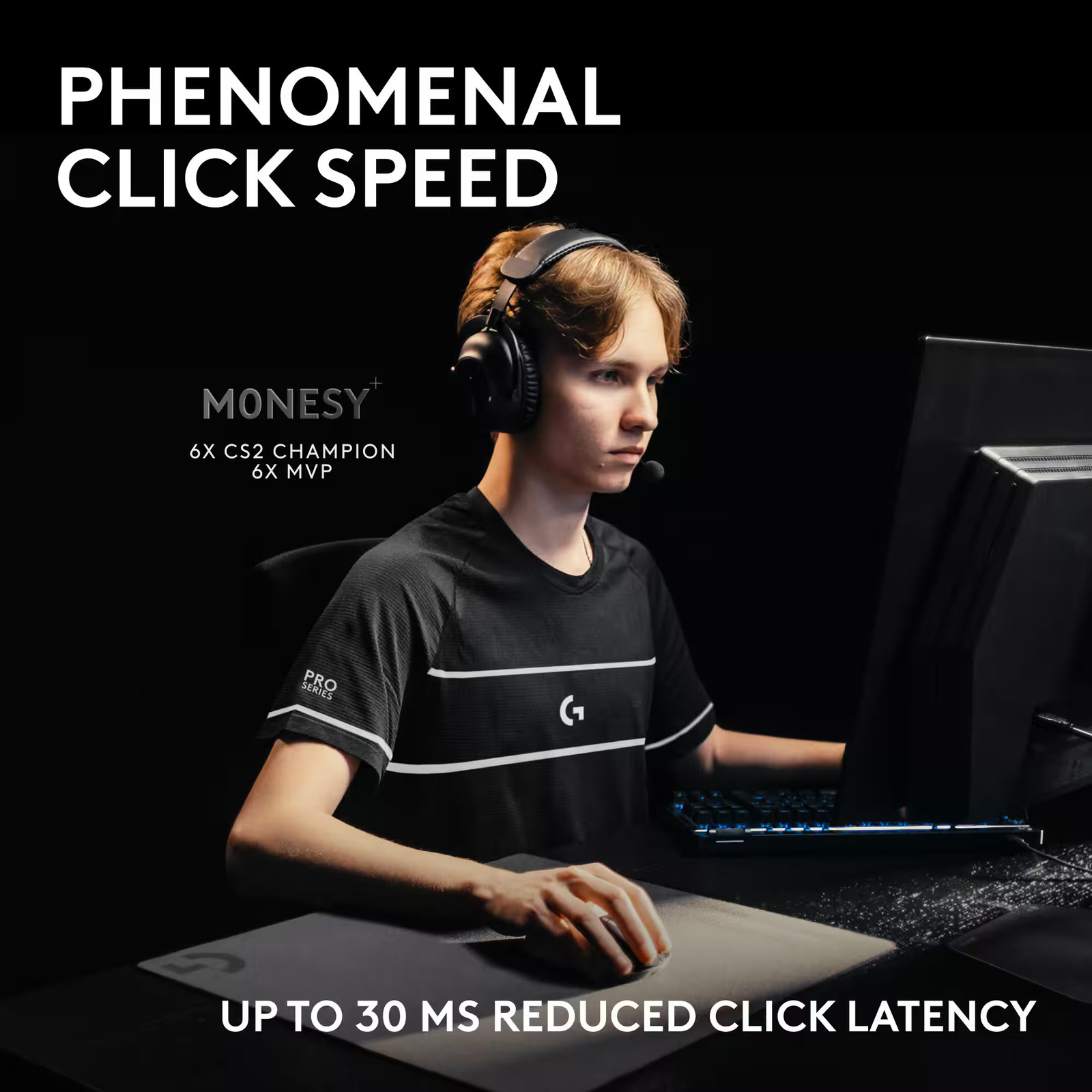 Logitech - PRO X2 SUPERSTRIKE LIGHTSPEED Lightweight Wireless Gaming Mouse wi...