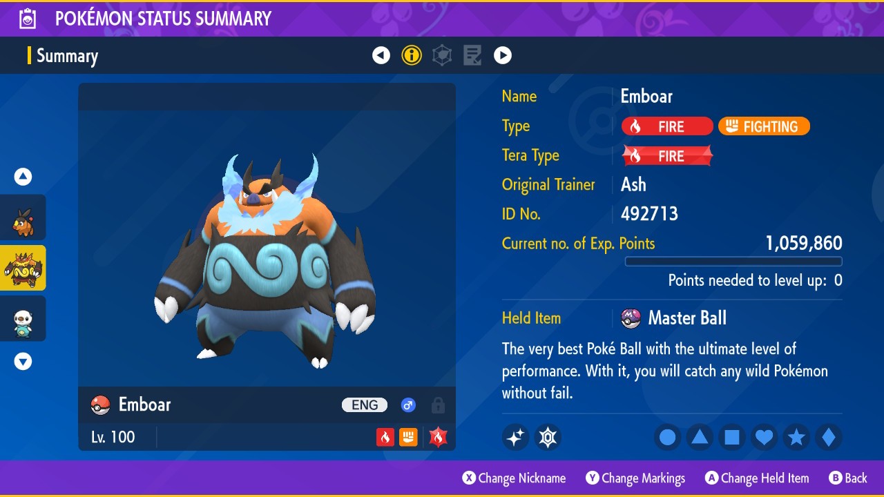 Pokemon Scarlet and Violet PSV - Shiny 6IV Emboar