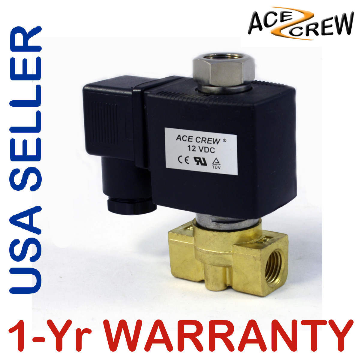 1/4 inch NORMALLY OPEN 12V DC VDC Brass Solenoid Valve NPT ONE-YEAR WARRANTY