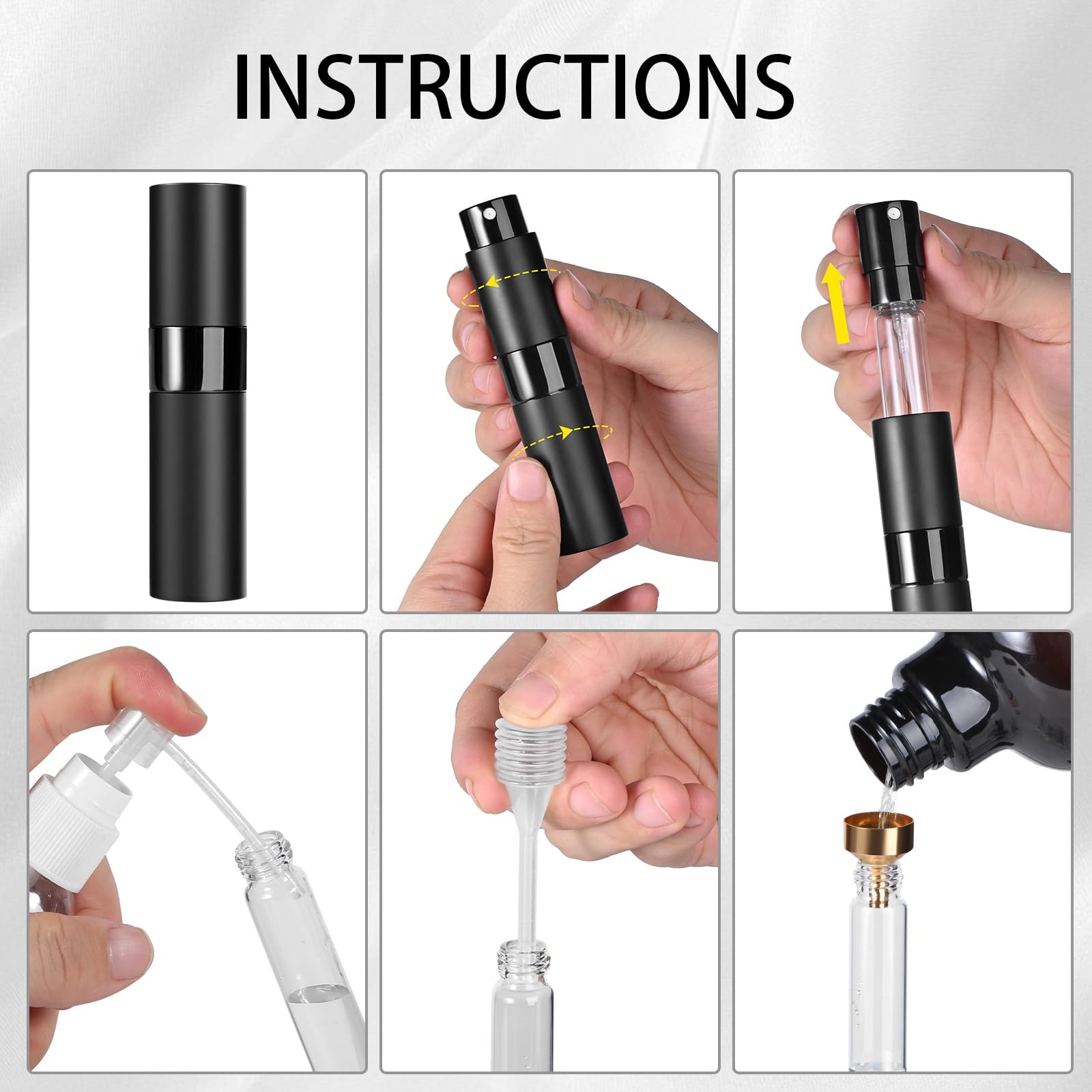 Perfume Travel Refillable Atomizer 8ML (3PCS) - Empty Cologne Spray Bottle,