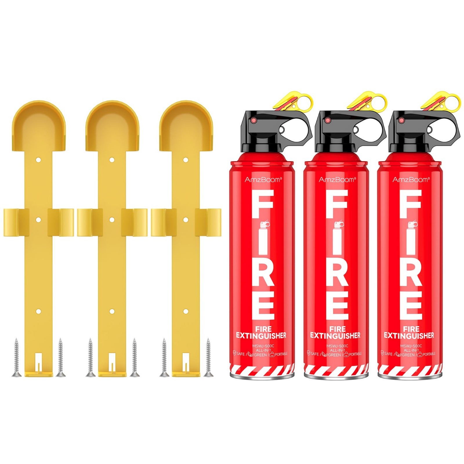 Water-Based Fire Extinguishers 3 Pack - Portable Multi-Purpose Safety Spray for