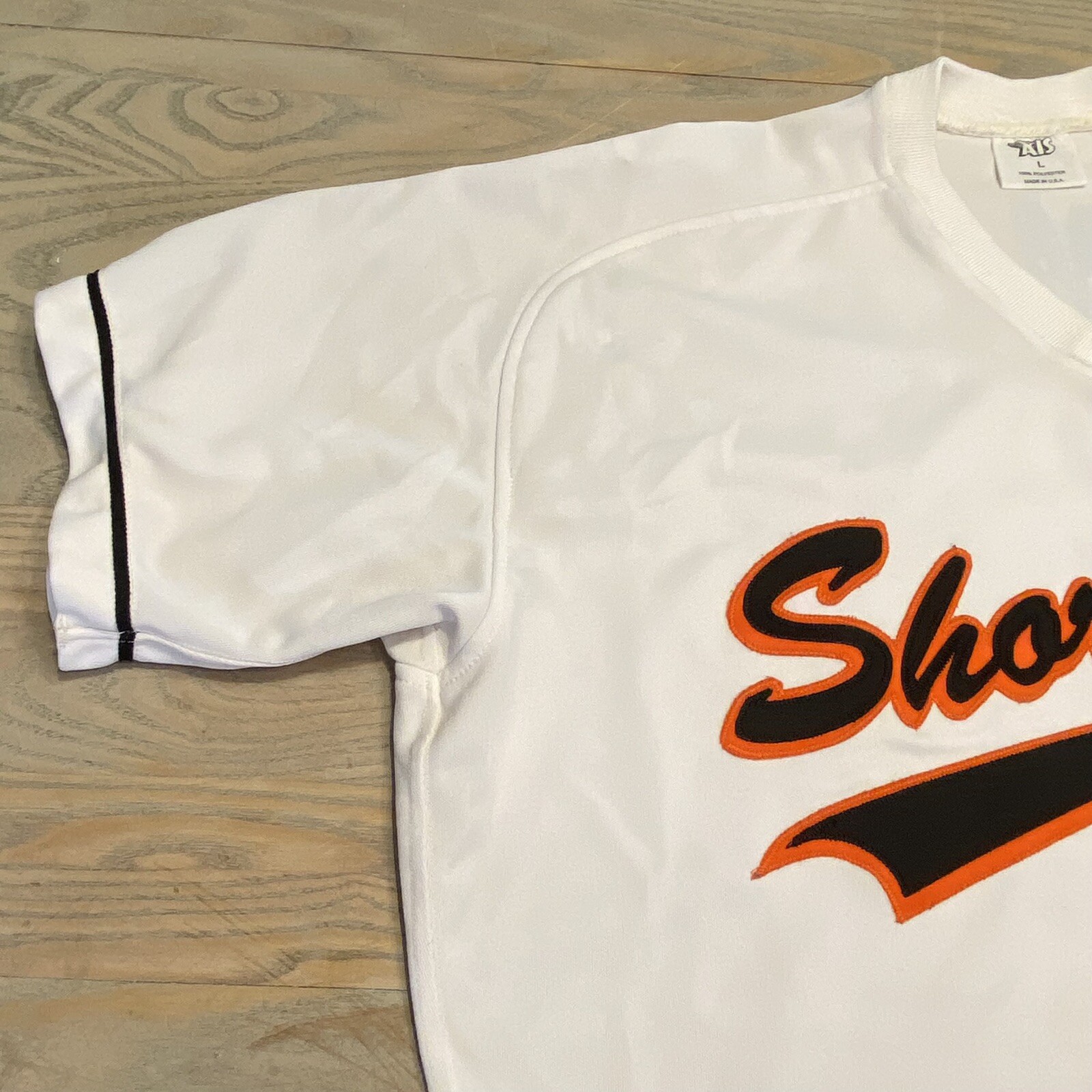 Delmarva Shorebirds White Jersey Mens Size L V-Neck Pullover Timmons Made In USA