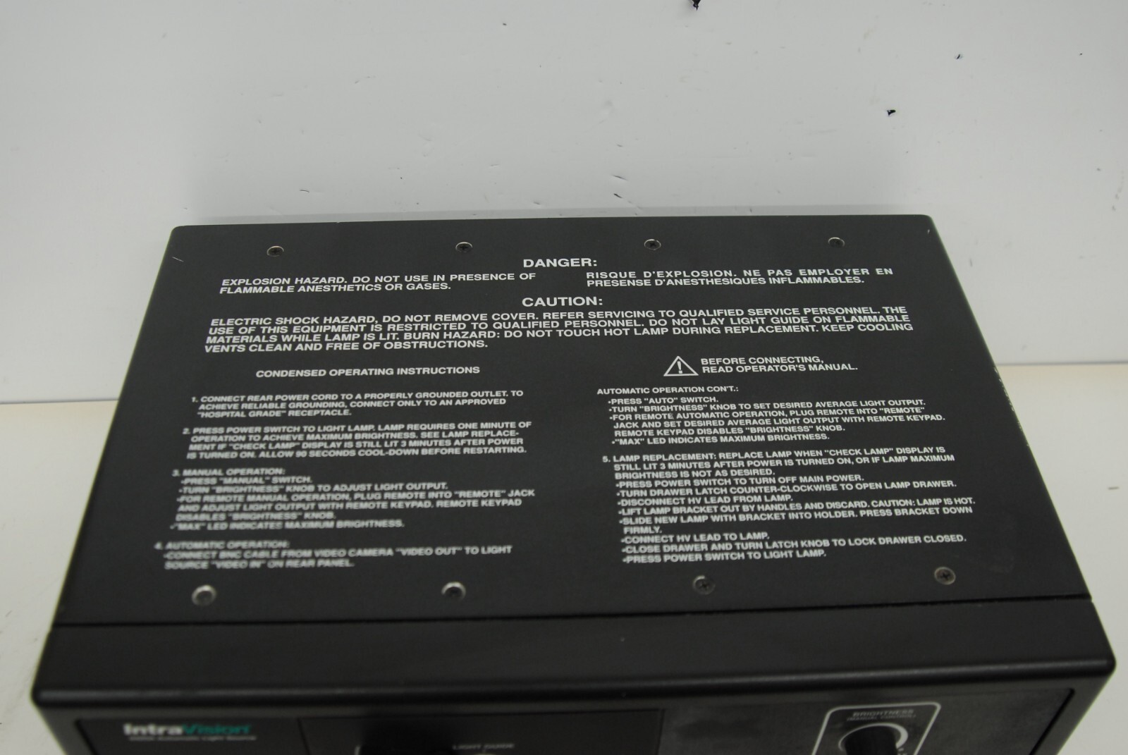 Linvatec Intravision 8425A Automatic Light Source
