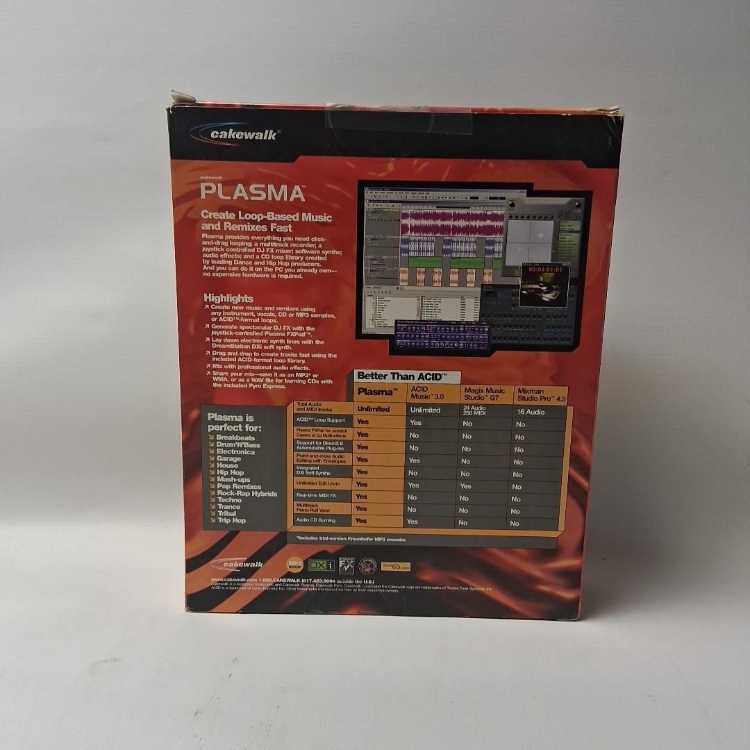 Cakewalk Plasma Loop Based Music Studio Software PC- 2 Disc Windows 08/M/2000/XP