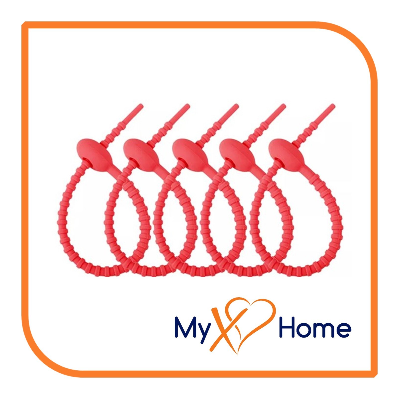 4-1/4" Red Reusable Silicone Ties, FDA Food Grade by MyXOHome (1 to 180 Ties)