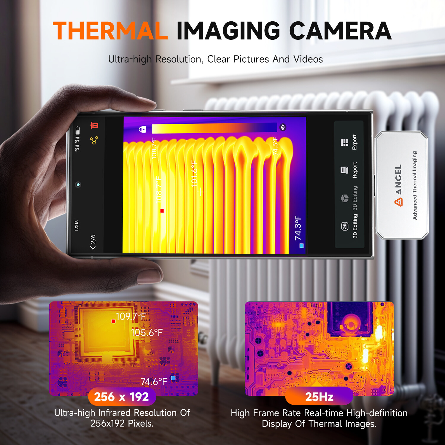 Thermal Camera for Android USB Type-C 256x192 IR Resolution Professional Grade