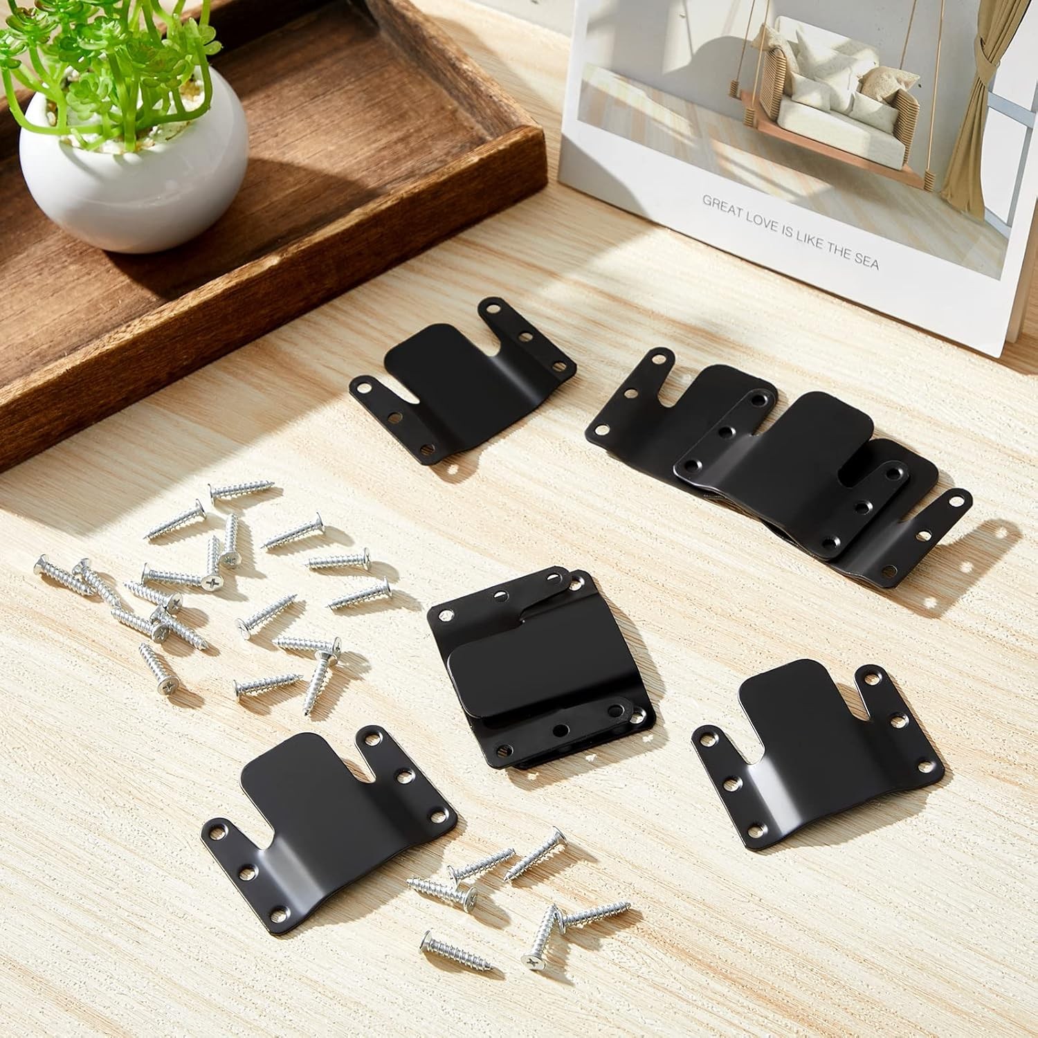 Moxweyeni 12 Pieces Universal Sectional Couch Metal Connectors Sectional Sofa In