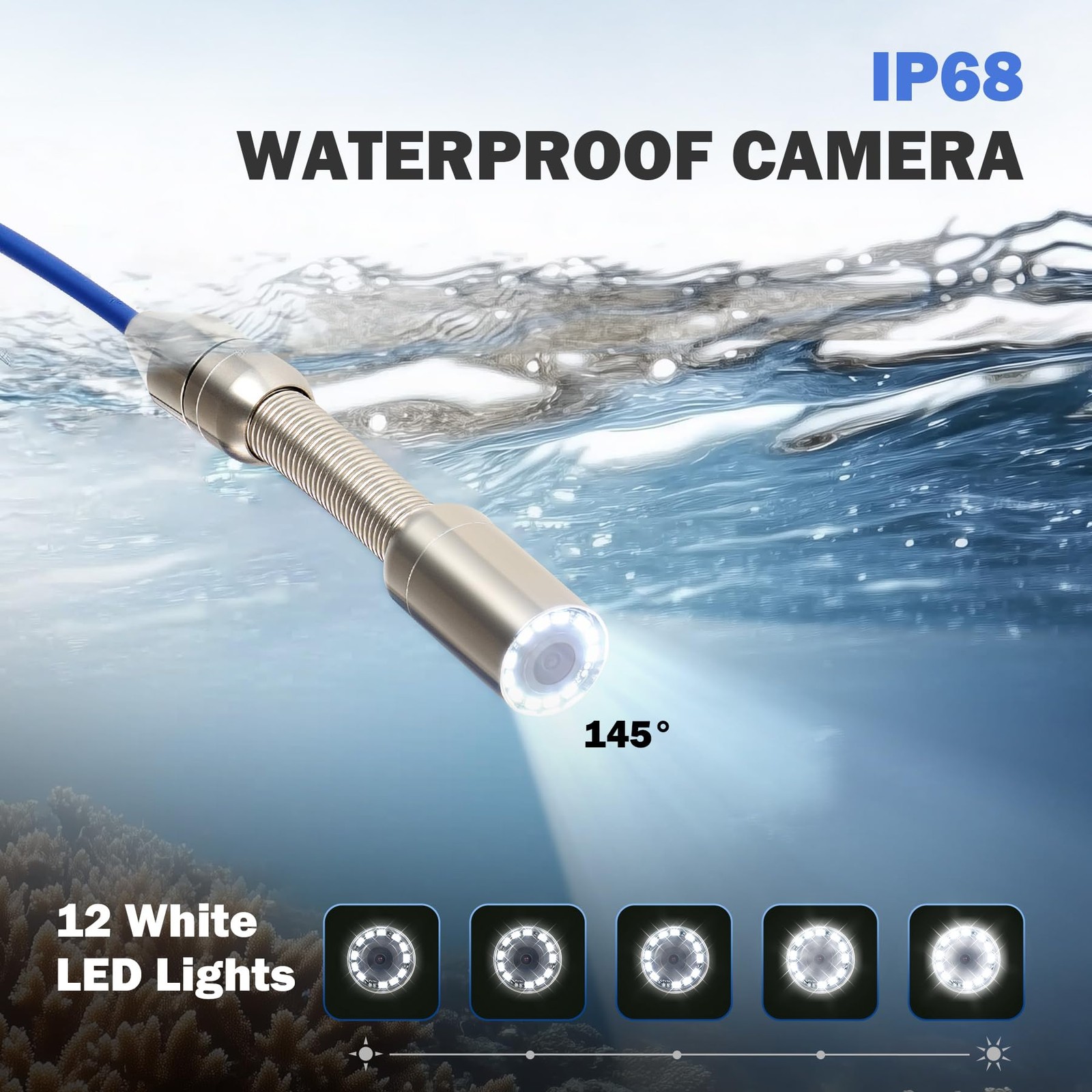 Sewer Camera, Drain Camera 165FT with 4.3 in. LCD Screen, Waterproof IP68 Bor...