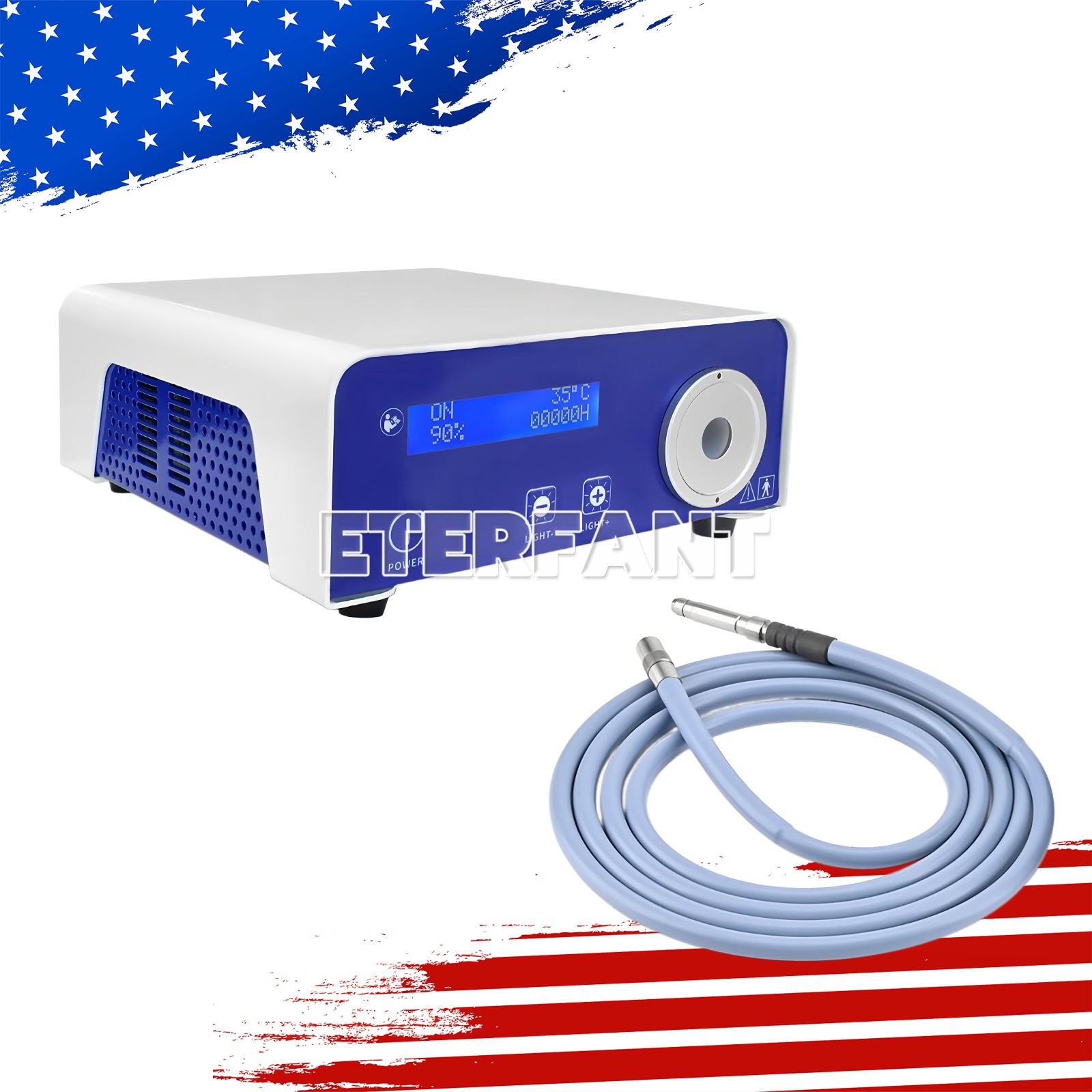 ETERFANT Medical 80W LED Cold Light Source for Endoscopy ENT Laparoscopic Camera